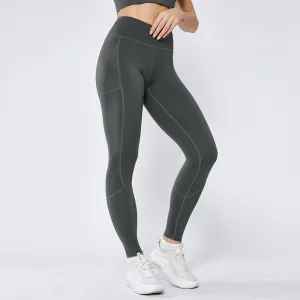 Push-Up High-Waist Side Pockets Fitness Pants