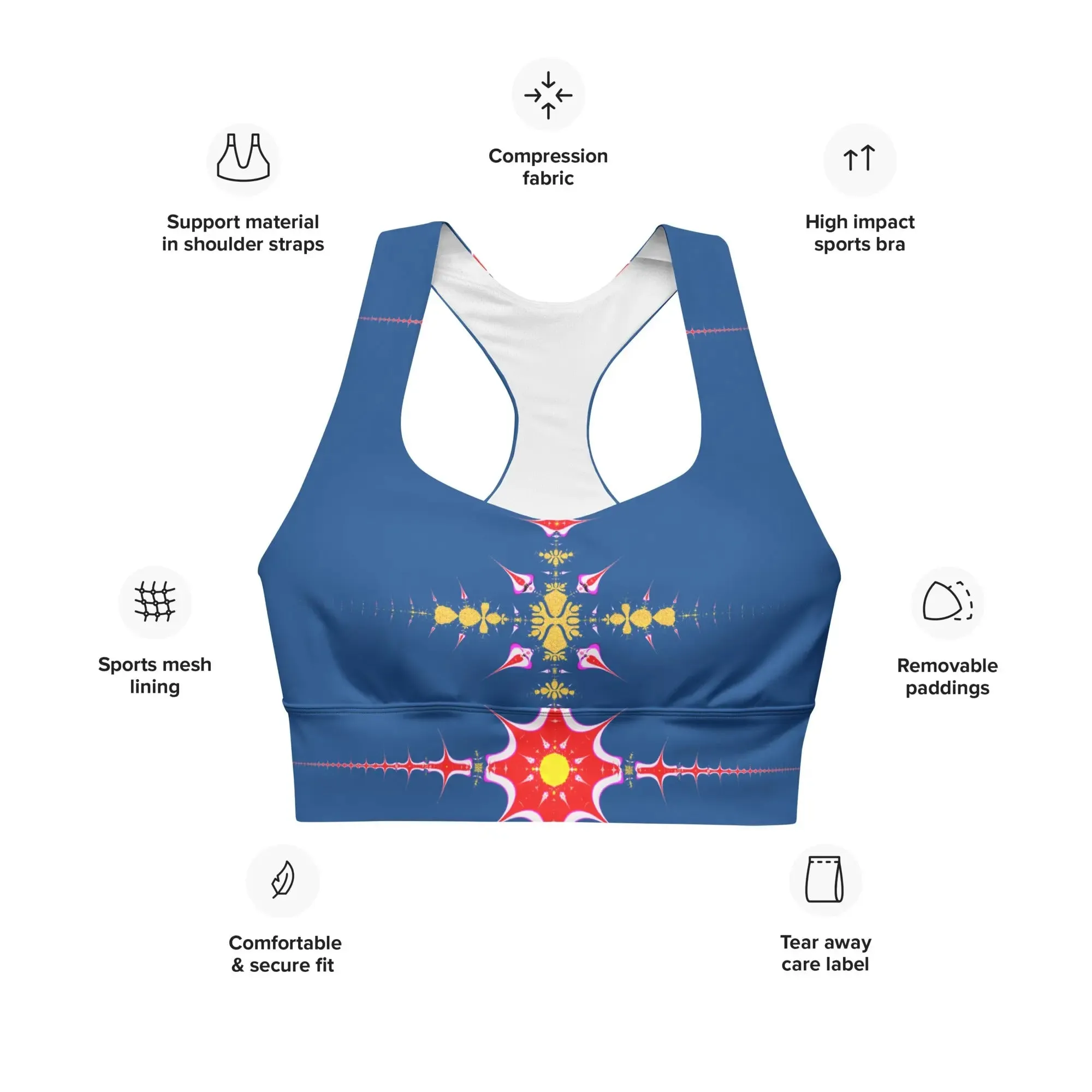 "Hippie Trippy" Collection - Longline Sports Bra