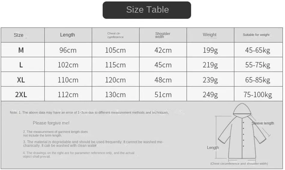 Rain Poncho Women's Lightweight Waterproof Raincoat Breathable Windbreaker Outdoor Hooded Poncho Lightweight Raincoat