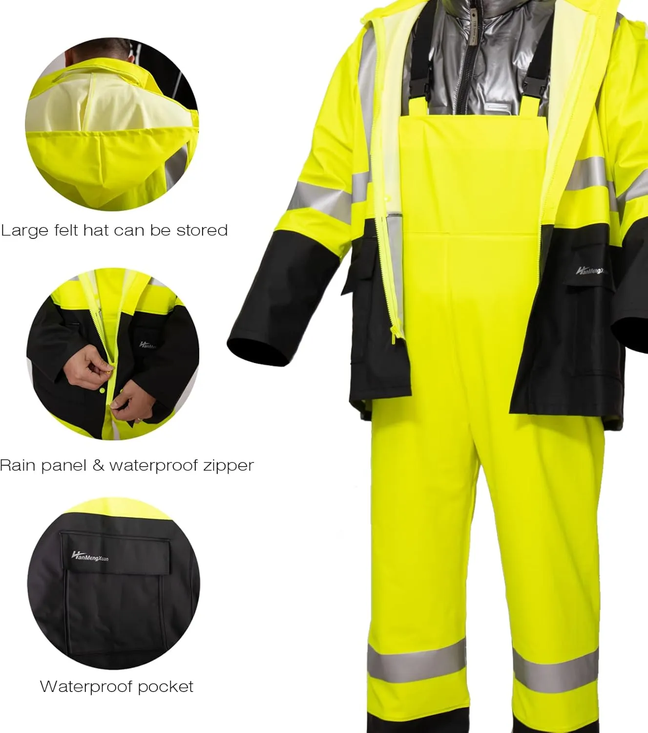 Rain Suit For Men Waterproof Heavy Duty Rain Gear Outdoor All-Sport Work Fishing Jacket & Trouser Raincoats