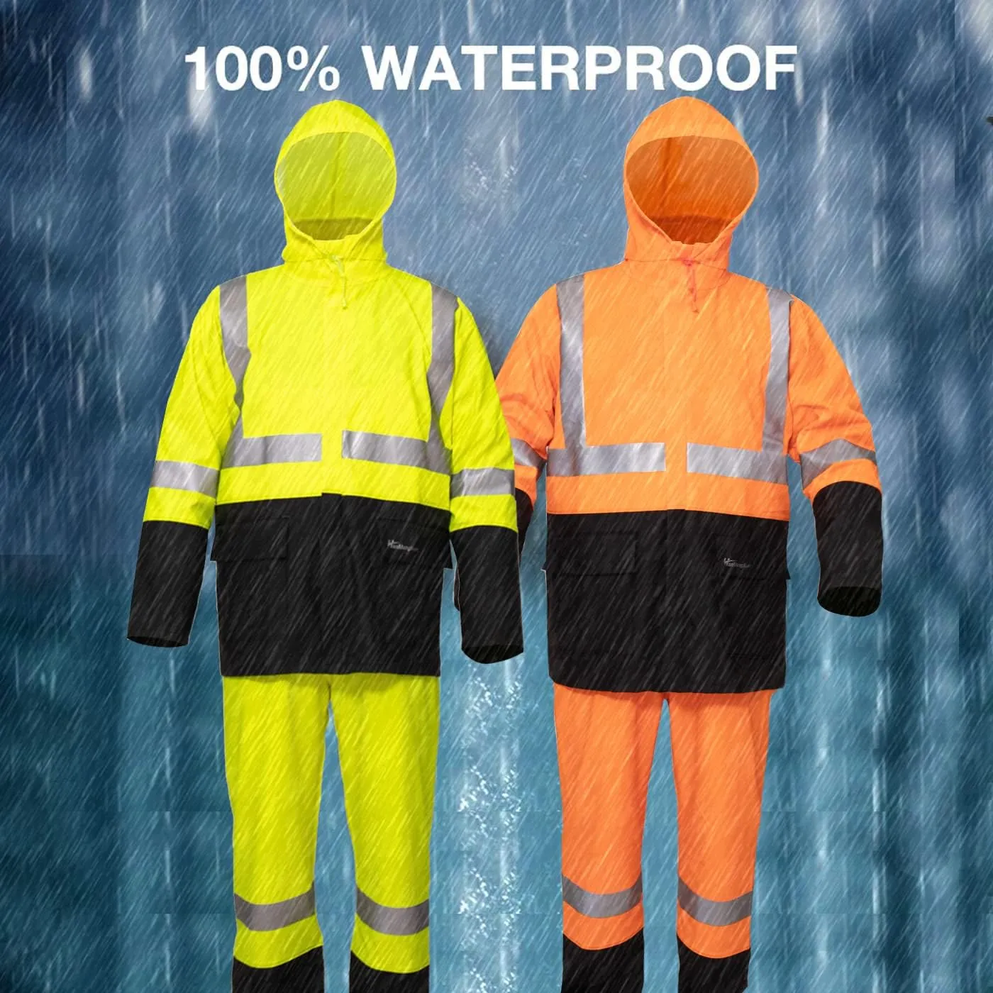 Rain Suit For Men Waterproof Heavy Duty Rain Gear Outdoor All-Sport Work Fishing Jacket & Trouser Raincoats