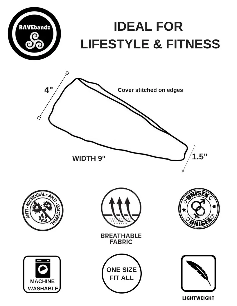 RAVEbandz The Pro - Wide Stretch Headband (Step Up)