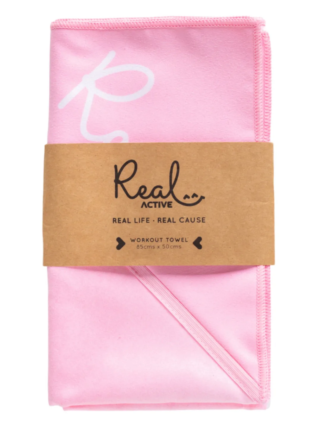 Real Active Gym Towel Plain - Believe - Pink