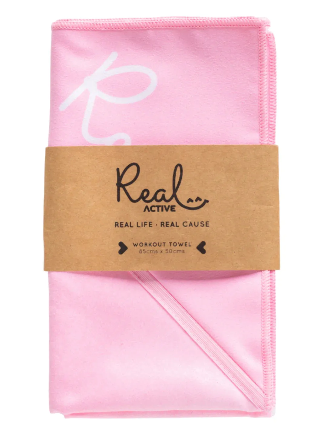 Real Active Gym Towel Plain - Believe - Pink