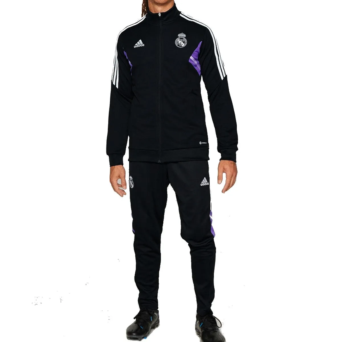 Real Madrid black training bench Soccer tracksuit 2022/23 - Adidas