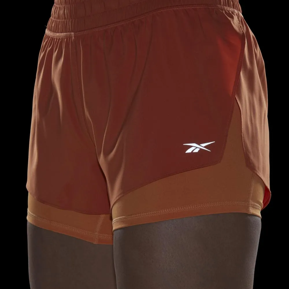 Reebok Apparel Women Running Two-in-One Shorts BURORA