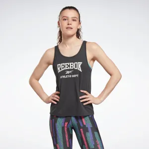 Reebok Apparel Women Workout Ready Supremium Graphic Tank Top Nghblk