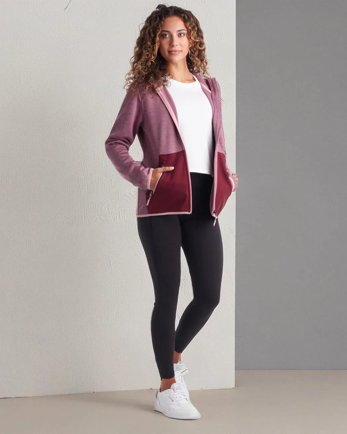 Reebok Womens Active Sweatshirt  Performance Fleece Zip Hoodie Sweatshirt  Dry Fit Performance Outerwear for Women (S-XL)