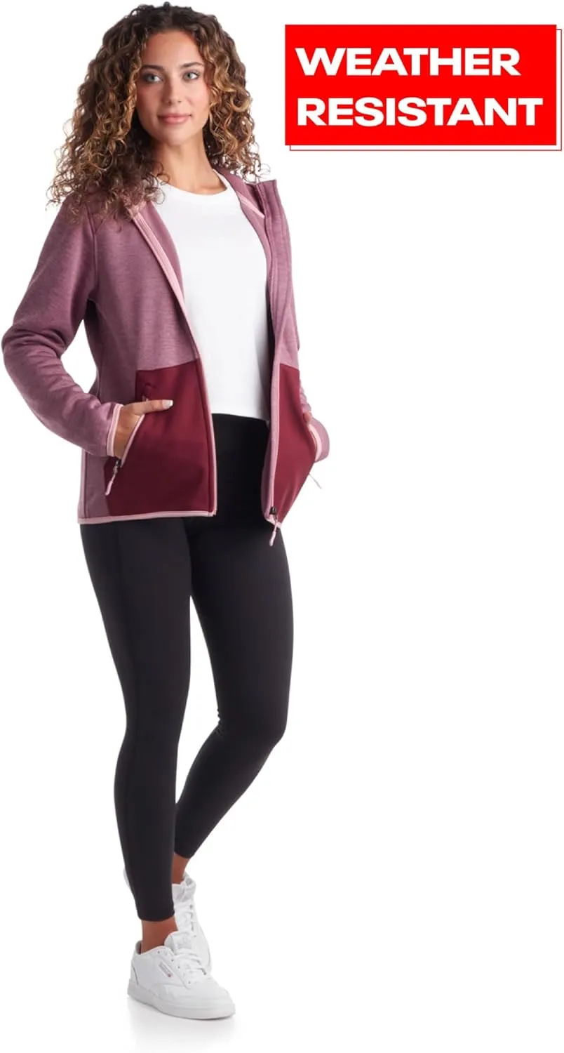 Reebok Womens Active Sweatshirt  Performance Fleece Zip Hoodie Sweatshirt  Dry Fit Performance Outerwear for Women (S-XL)