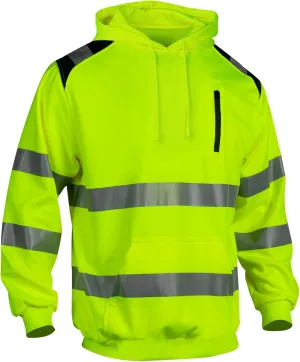Reflective Hoodie Hi Vis Sweatshirts for Men, Class 3 High Visibility Shirts Long Sleeve Reflective Hoodie for Men