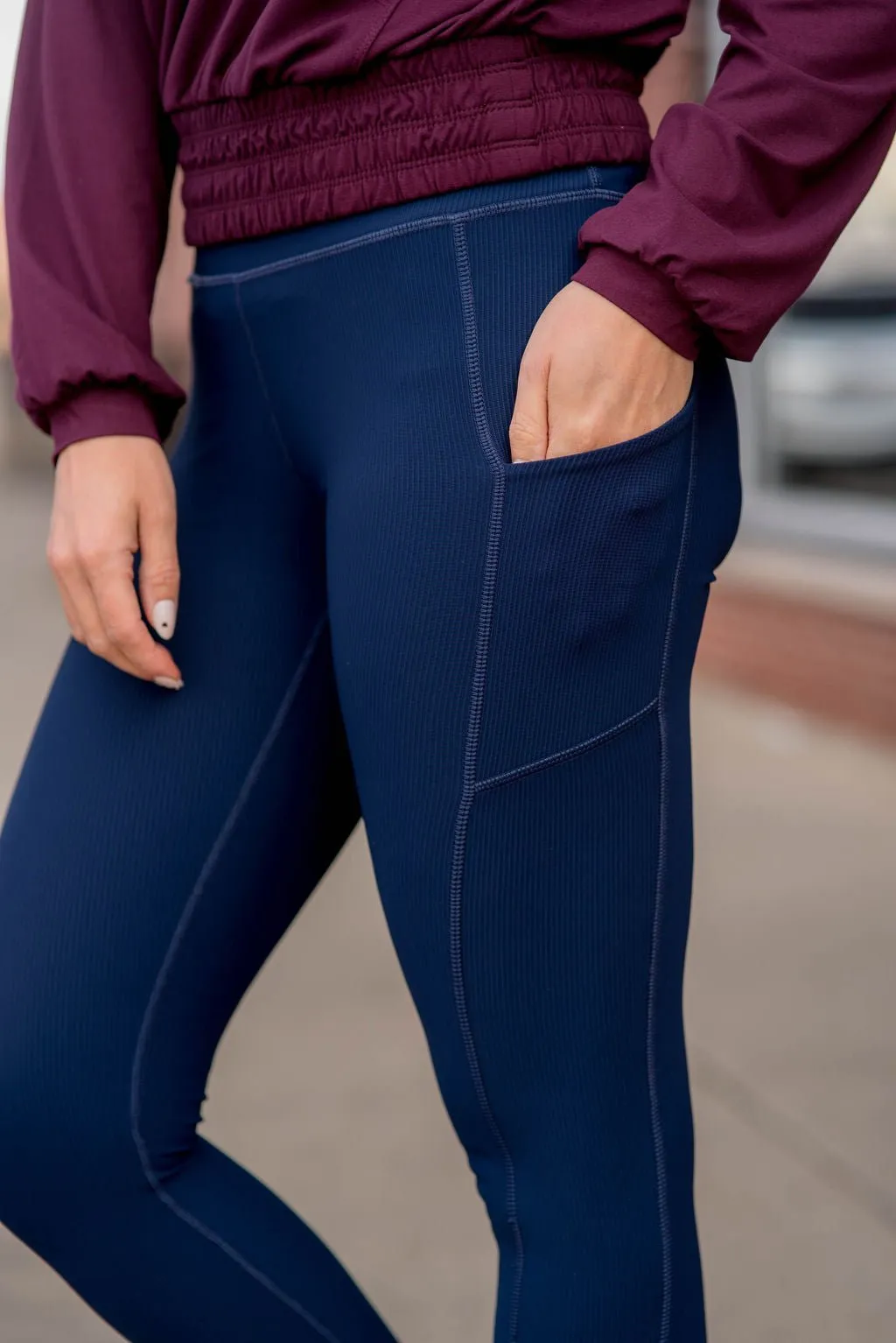 Ribbed Side Pocket Leggings