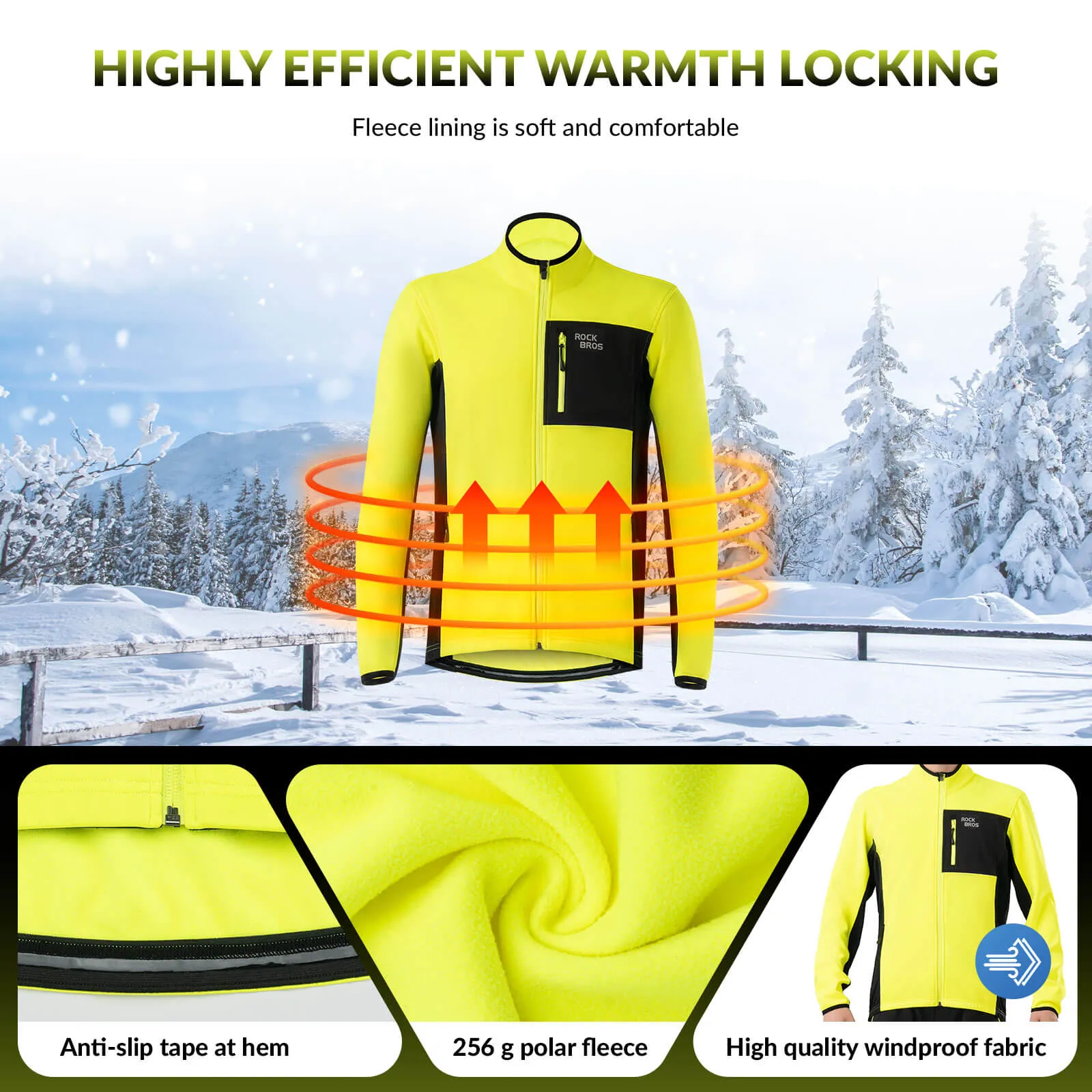 ROCKBROS Winter Windproof Thermal Cycling Jacket