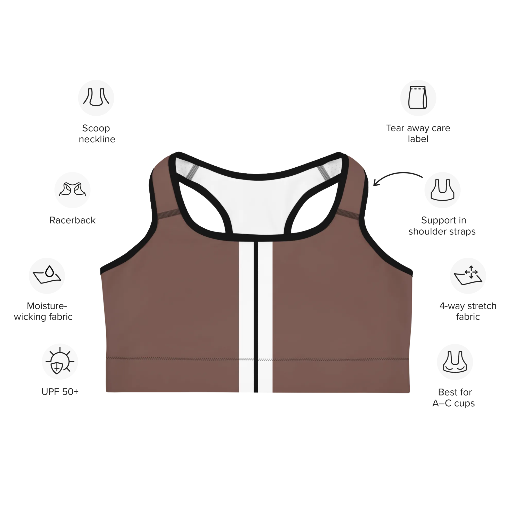 ROYAL Team Iconic. Athletix Sports Bra Color Story Yoga Intimate Gum Soul Brown