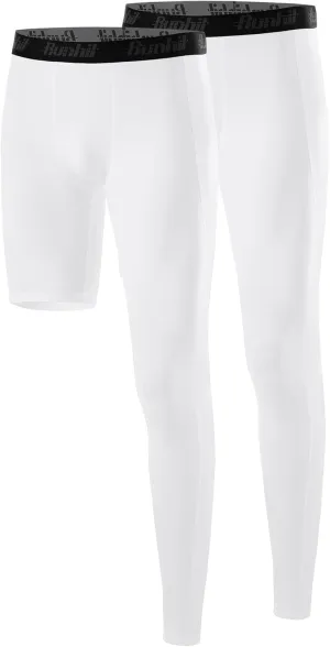 Runhit Men's Basketball One Leg Compression Tights Full Length Single Leg Compression Pants Sports Base Layer Underwear