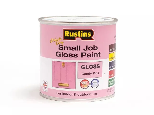 Rustins Quick Dry Small Job Gloss Paint Candy Pink 250ml