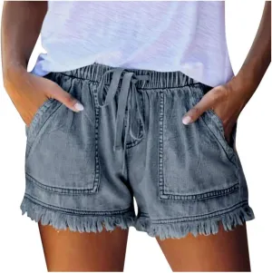 Rvidbe Jean Shorts High Waisted Women's High Waisted Ripped Stretchy Denim Hot Short Summer Jean Shorts Denim Shorts Women Stretchy