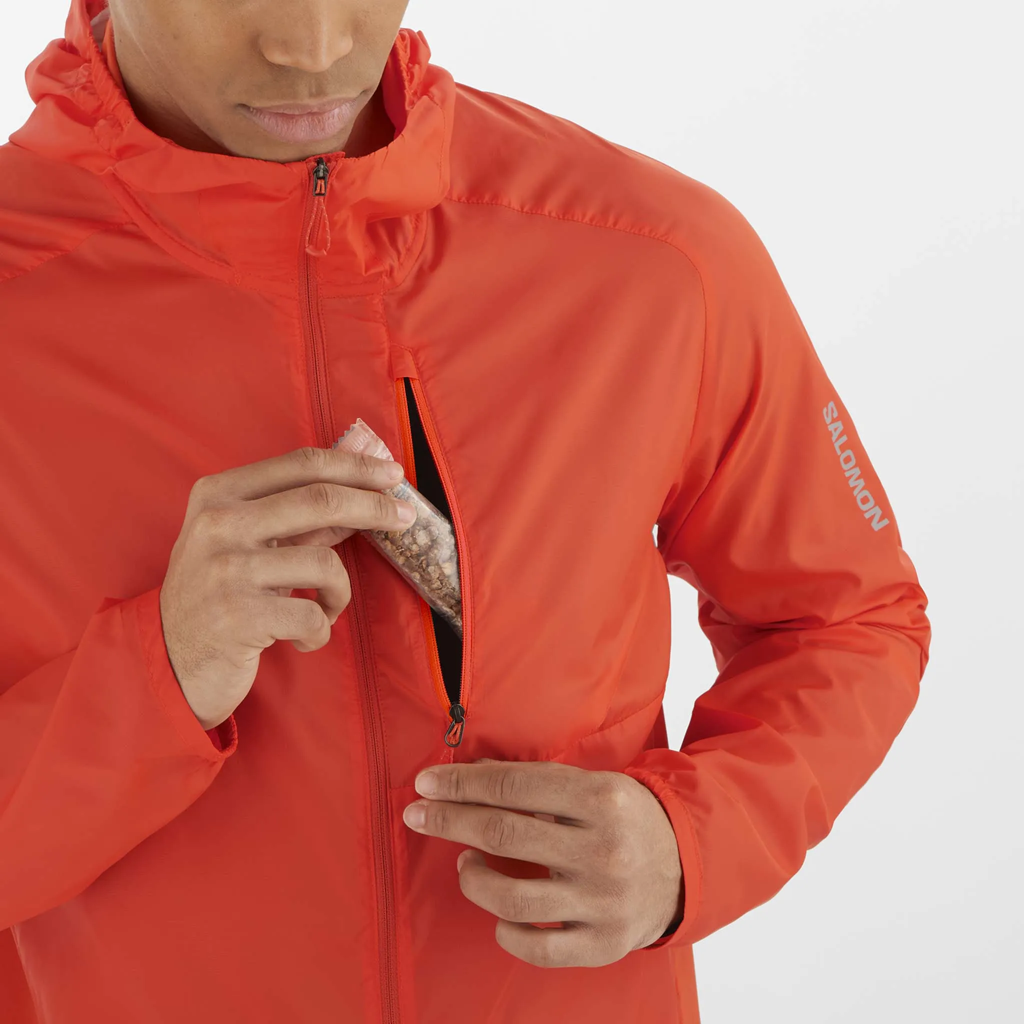 Salomon | Men's Bonatti Cross Wind Jacket Hoodie - Cherry Tomato