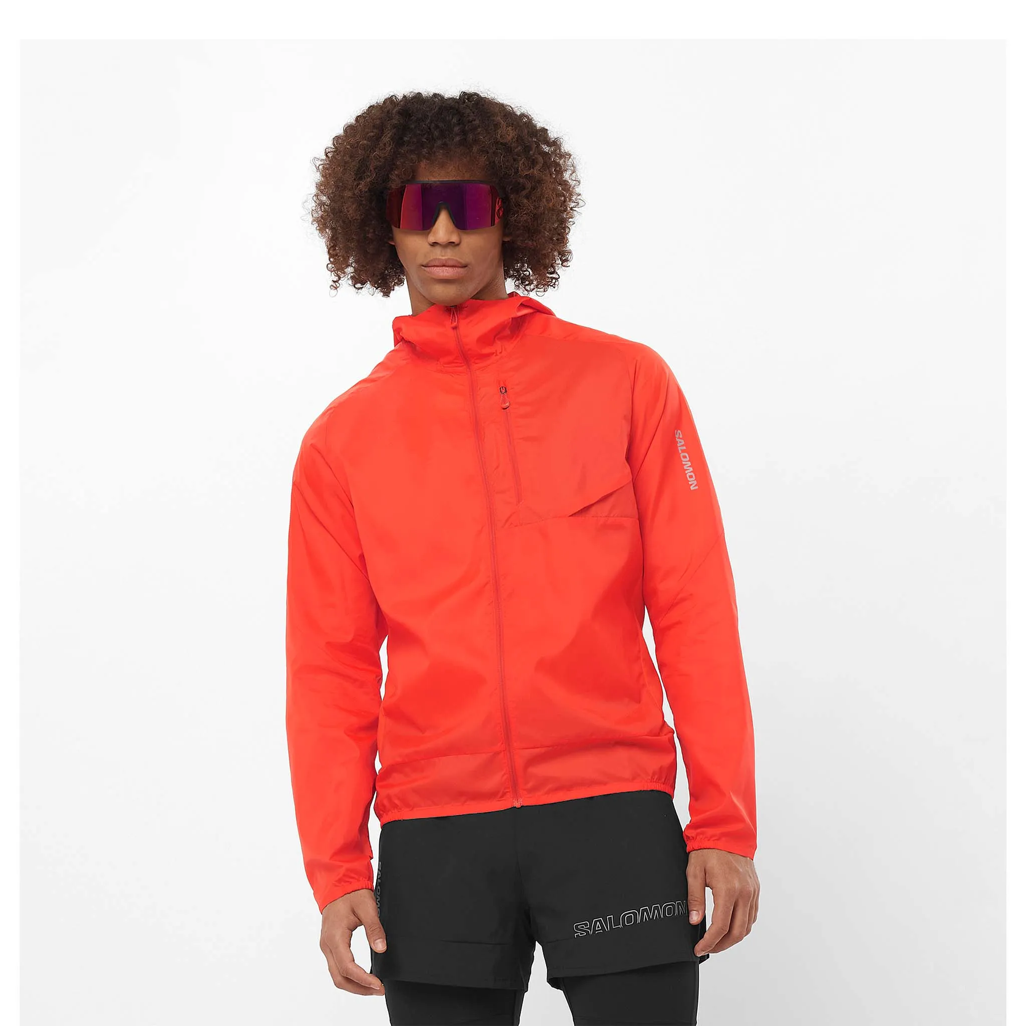 Salomon | Men's Bonatti Cross Wind Jacket Hoodie - Cherry Tomato