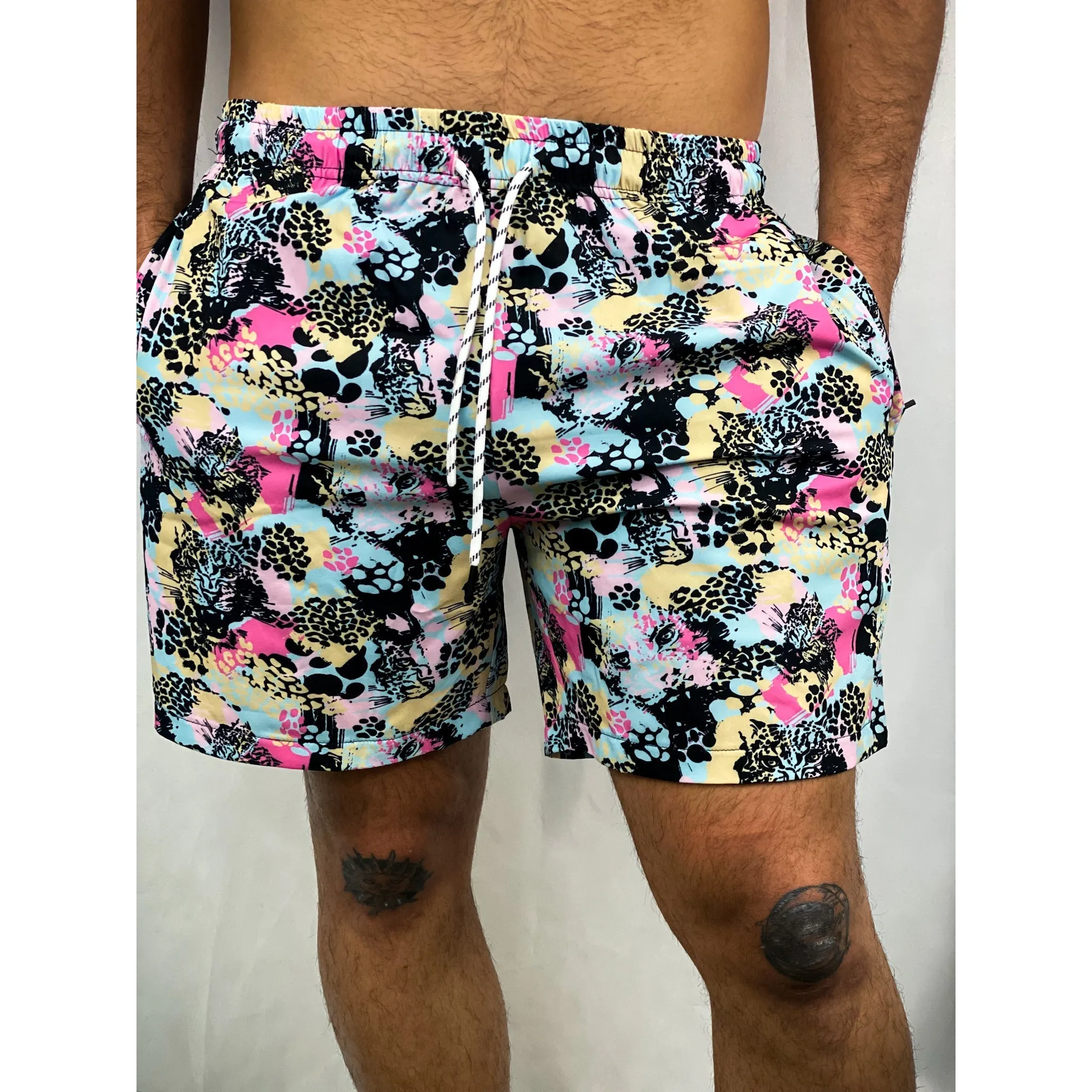 Salty Savage Men's Fusion Swim/Training Shorts | “Are You A Lion Or A Cheetah?” Edition Print