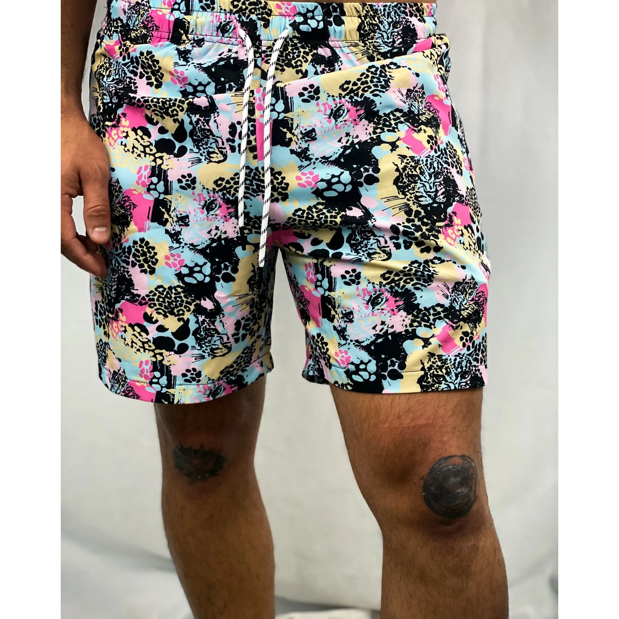 Salty Savage Men's Fusion Swim/Training Shorts | “Are You A Lion Or A Cheetah?” Edition Print