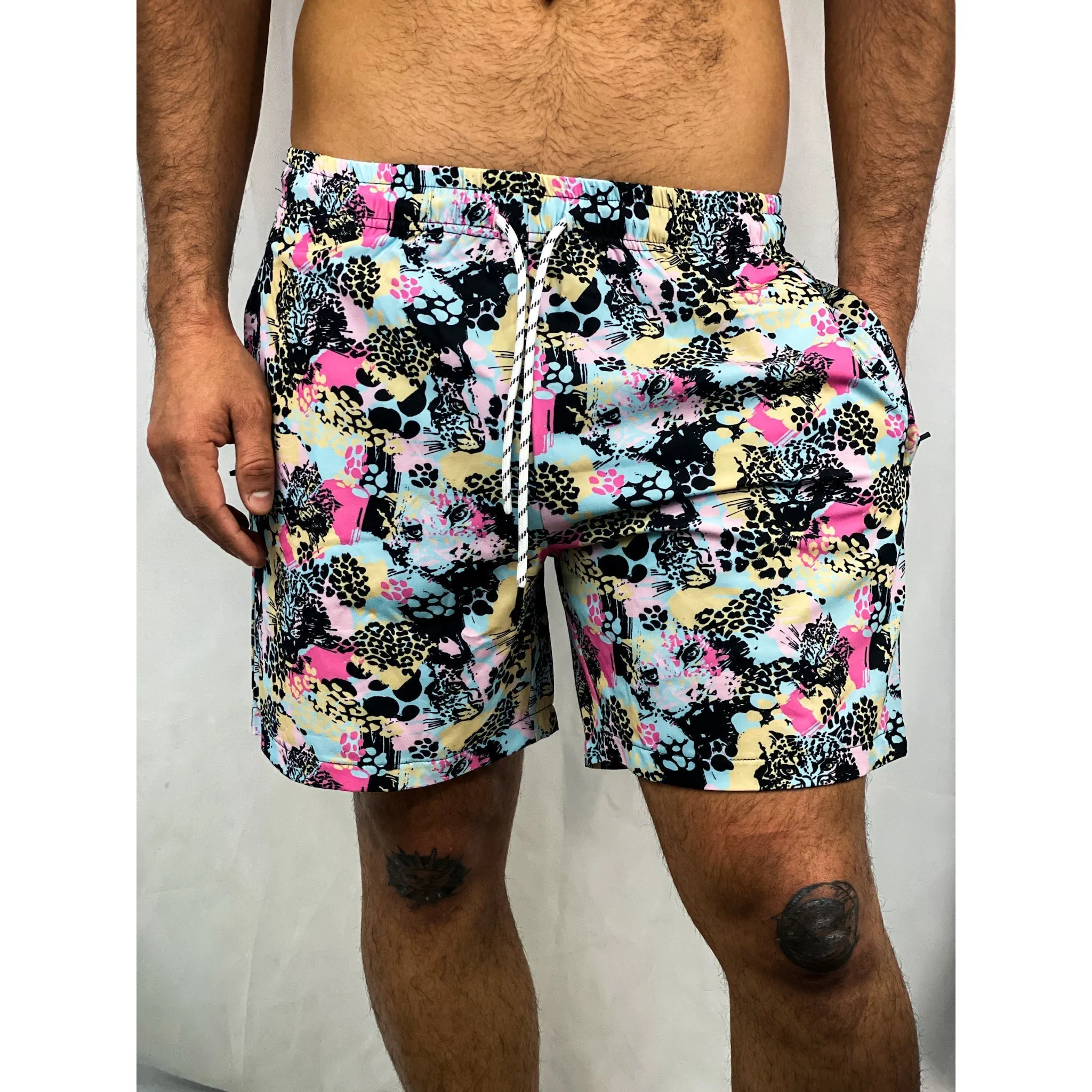 Salty Savage Men's Fusion Swim/Training Shorts | “Are You A Lion Or A Cheetah?” Edition Print