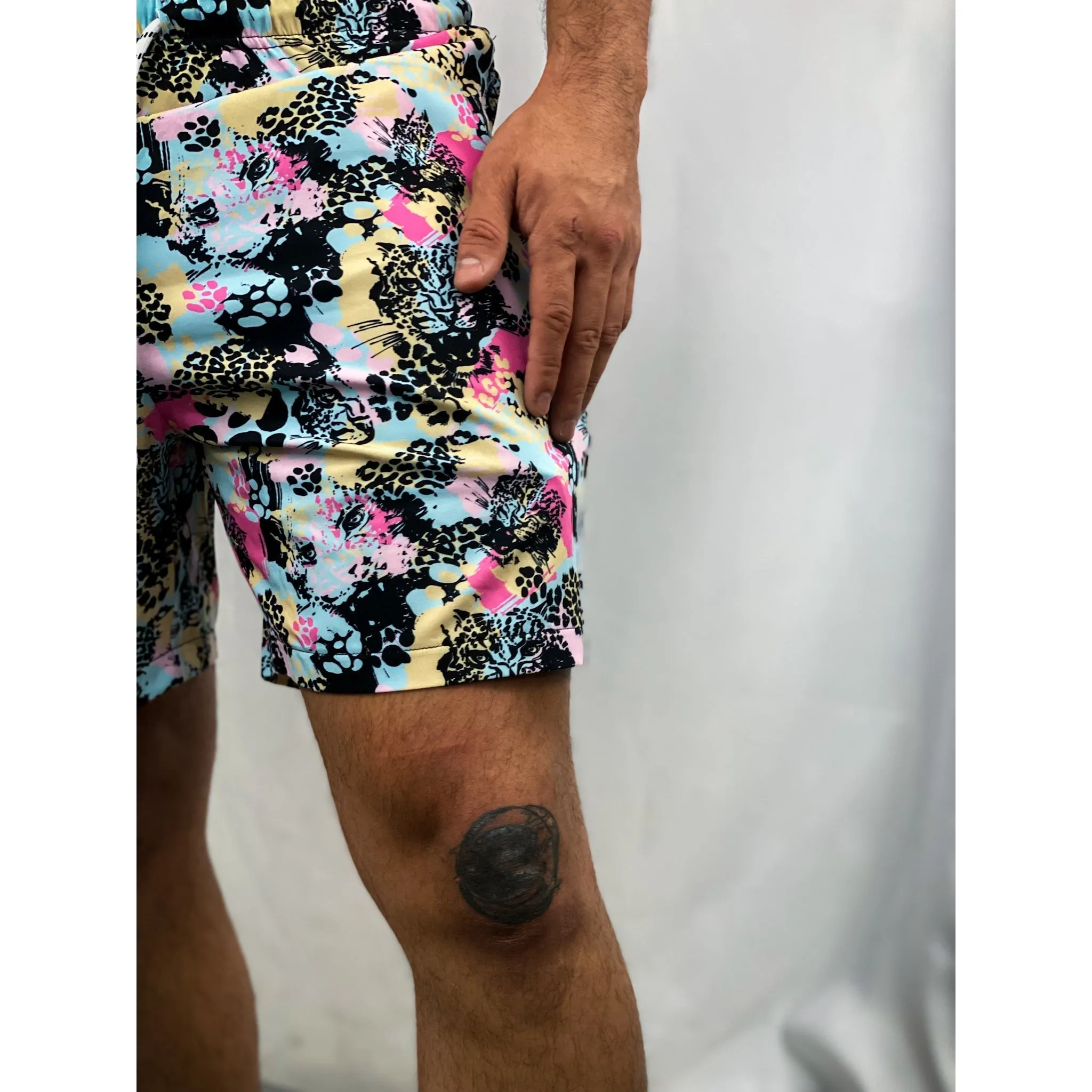 Salty Savage Men's Fusion Swim/Training Shorts | “Are You A Lion Or A Cheetah?” Edition Print