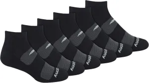Saucony Men's RunDry Mesh Ventilating Comfort Fit Performance Quarter Socks, Multipack