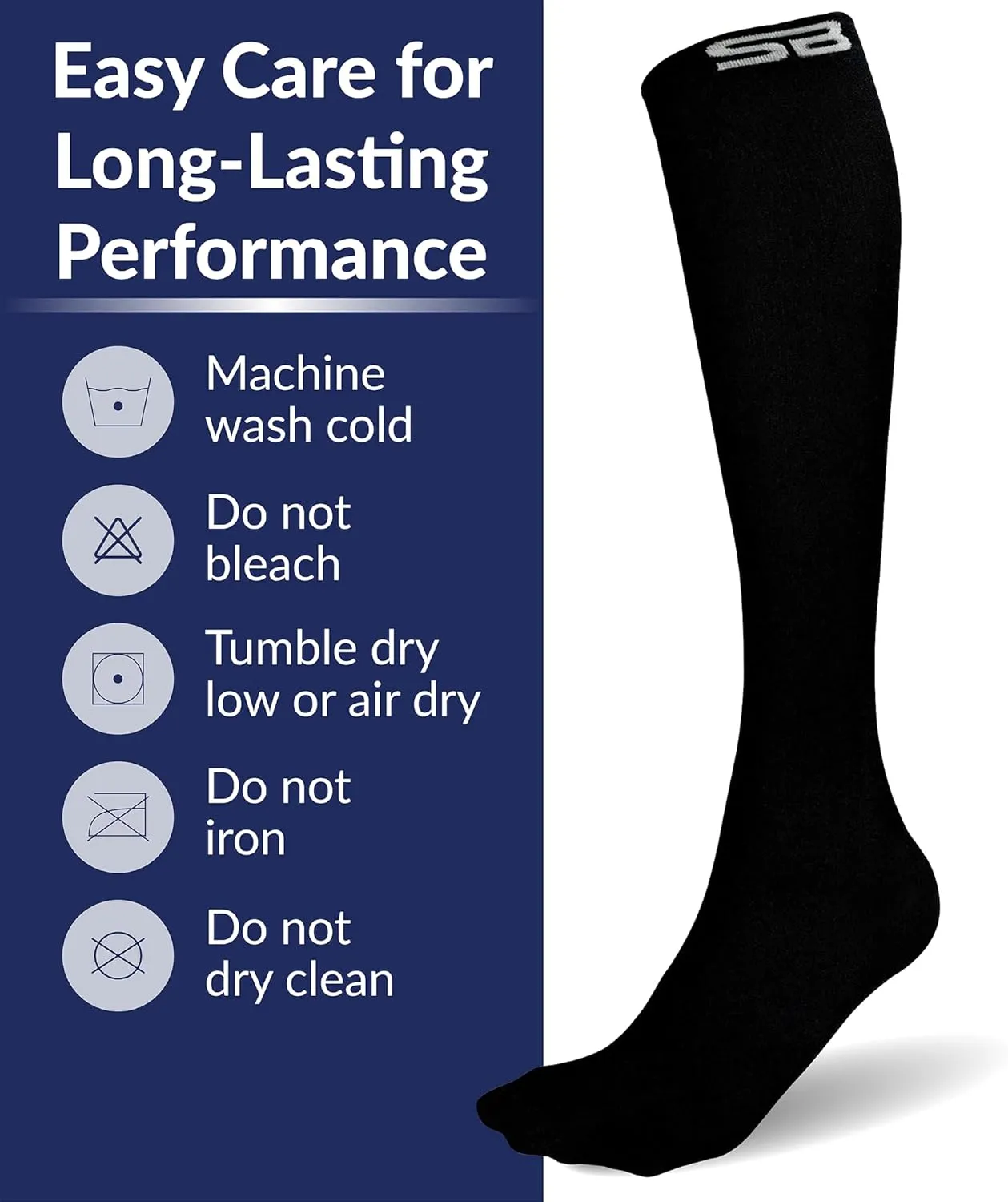 SB SOX 3-Pair Compression Socks for Women & Men (15-20mmHg) – Womens Compression Socks All Day Wear!