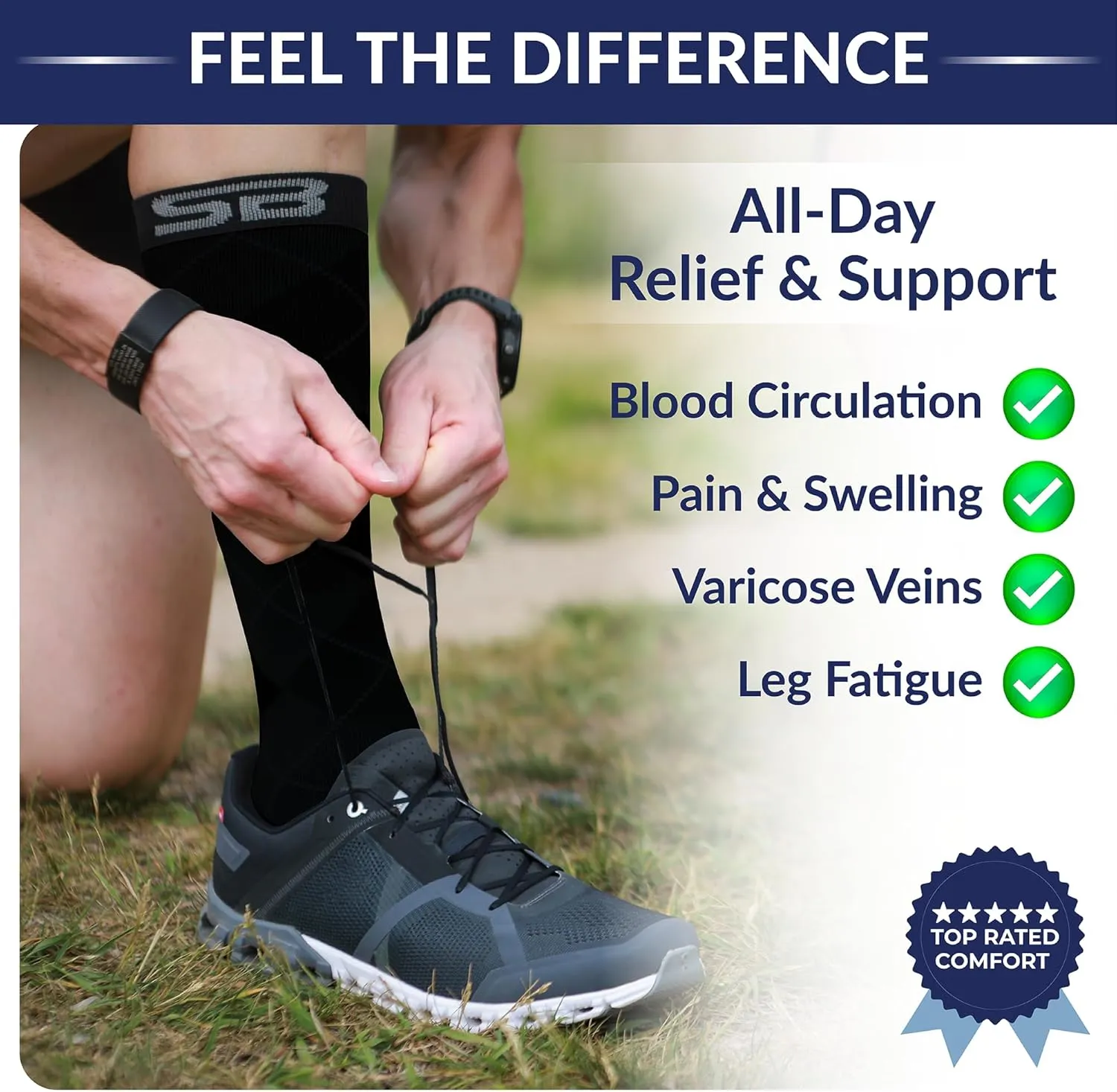 SB SOX 3-Pair Compression Socks for Women & Men (15-20mmHg) – Womens Compression Socks All Day Wear!