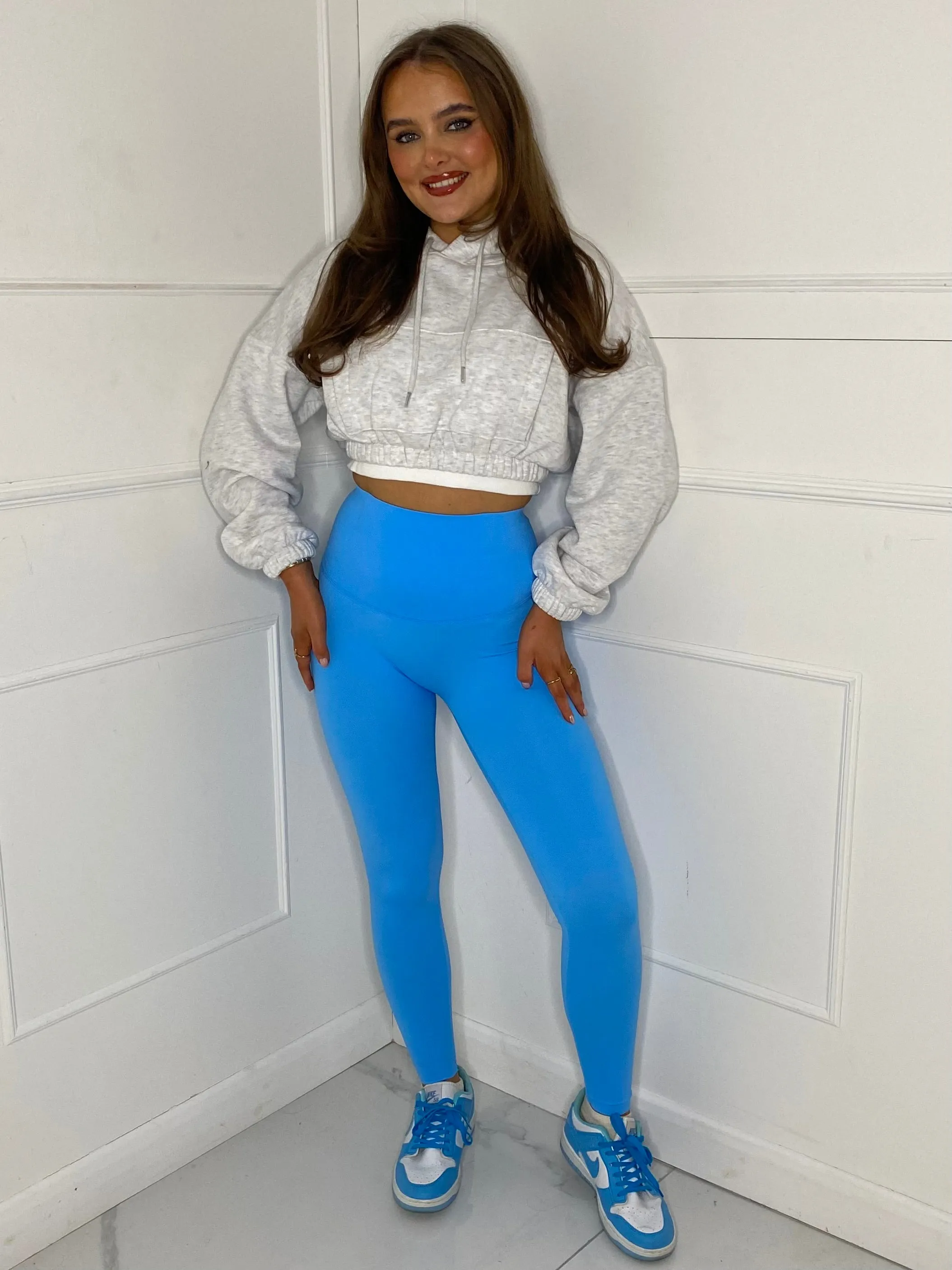 Sculpt Energy High Waist Gym Leggings - Baby Blue