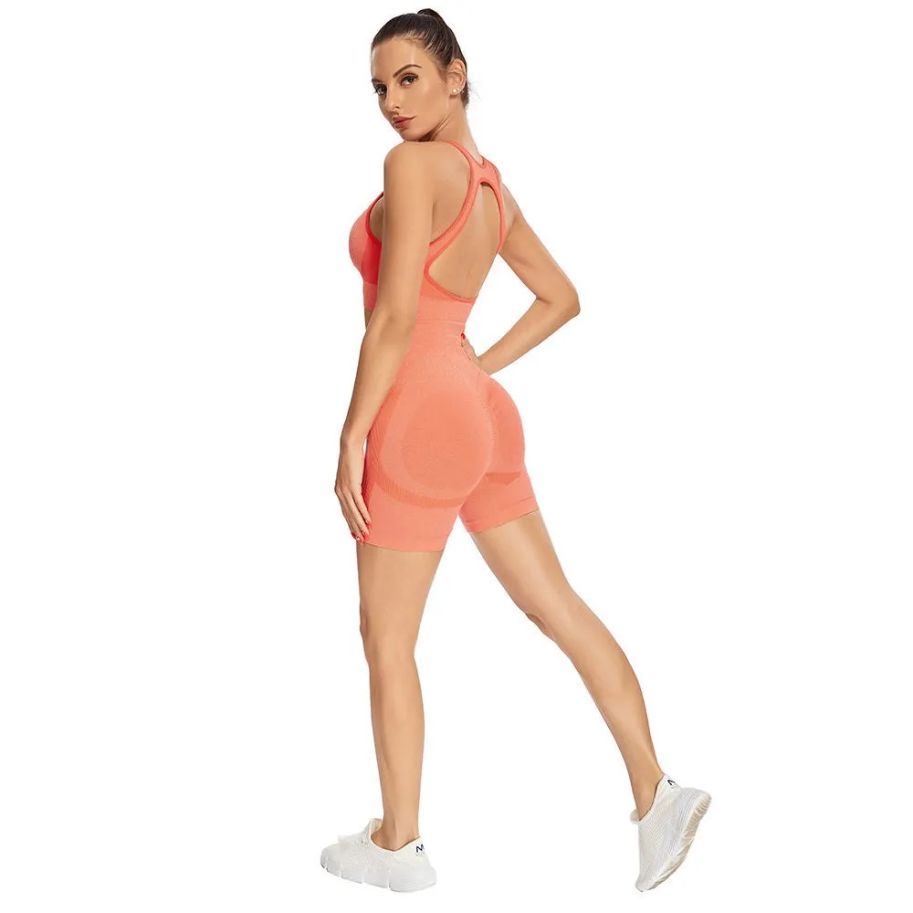 Seamless Knitted Suit Women Sexy & Sporty Yoga Short Workout Set