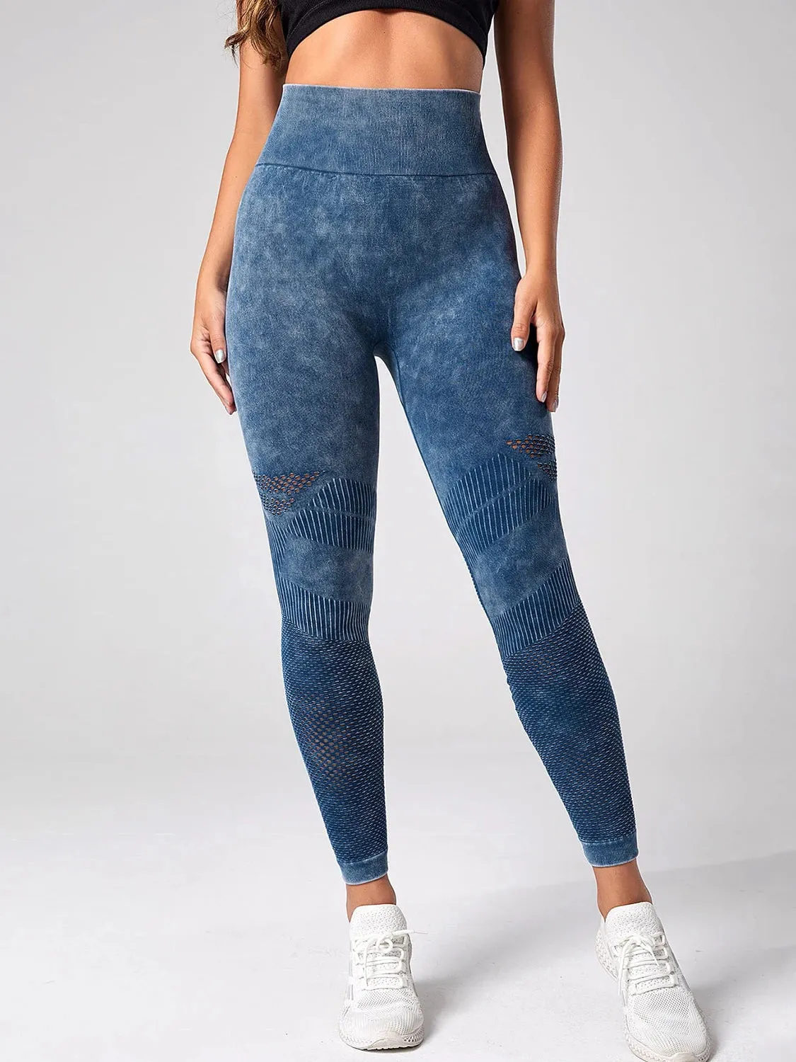 Seamless Leggings Women Sexy Hollowed Out Yoga Pants Fitness High Waisted Leggings for Gym Cycling and Jogging Sports