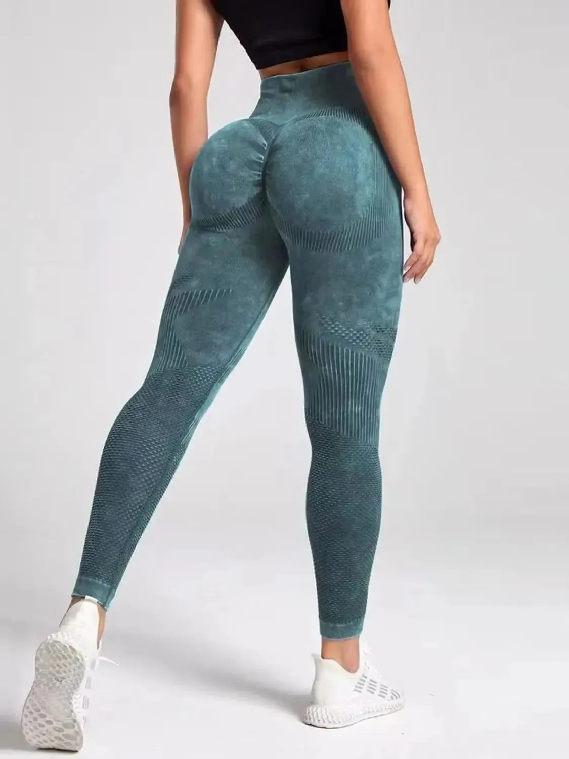 Seamless Leggings Women Sexy Hollowed Out Yoga Pants Fitness High Waisted Leggings for Gym Cycling and Jogging Sports
