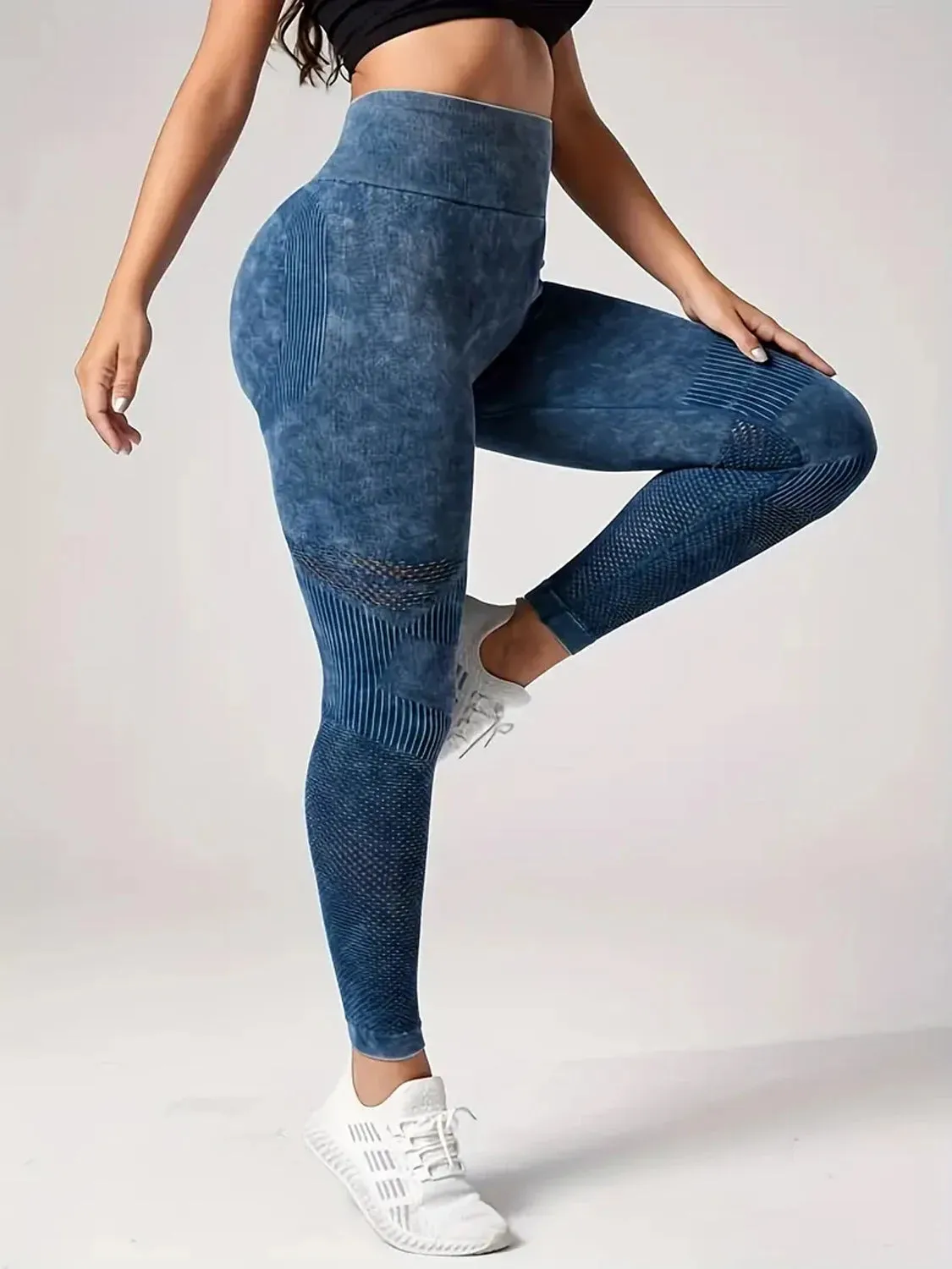 Seamless Leggings Women Sexy Hollowed Out Yoga Pants Fitness High Waisted Leggings for Gym Cycling and Jogging Sports