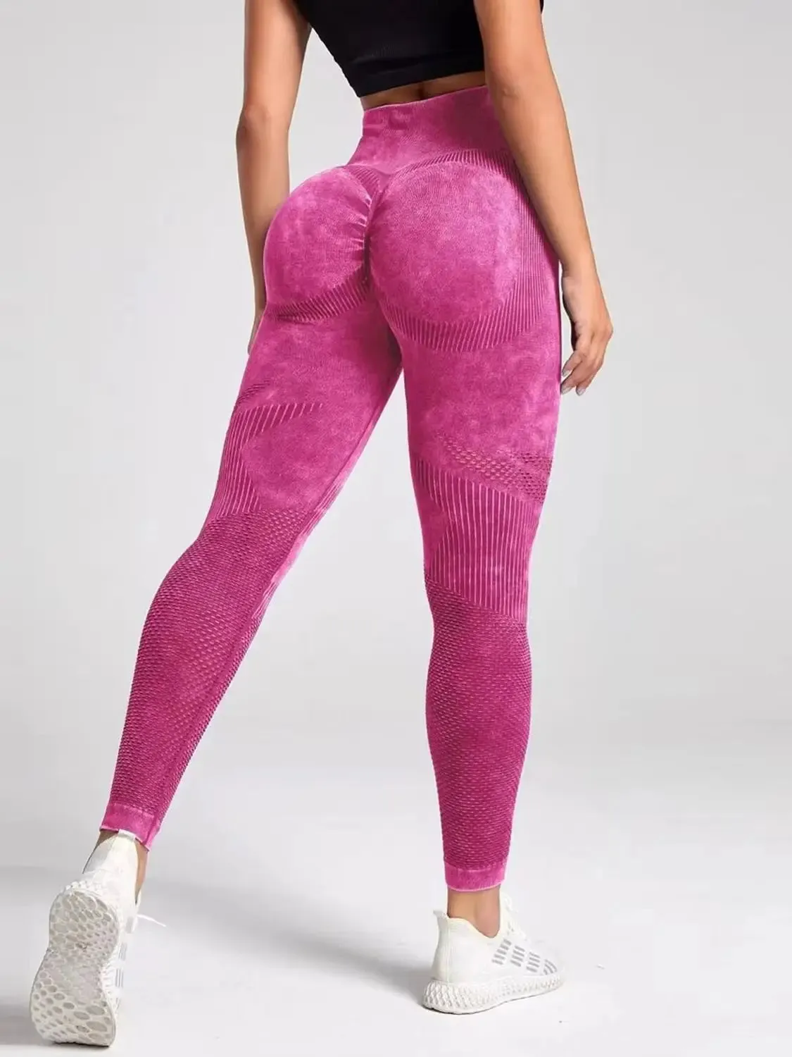 Seamless Leggings Women Sexy Hollowed Out Yoga Pants Fitness High Waisted Leggings for Gym Cycling and Jogging Sports