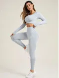 Seamless long-sleeved yoga set