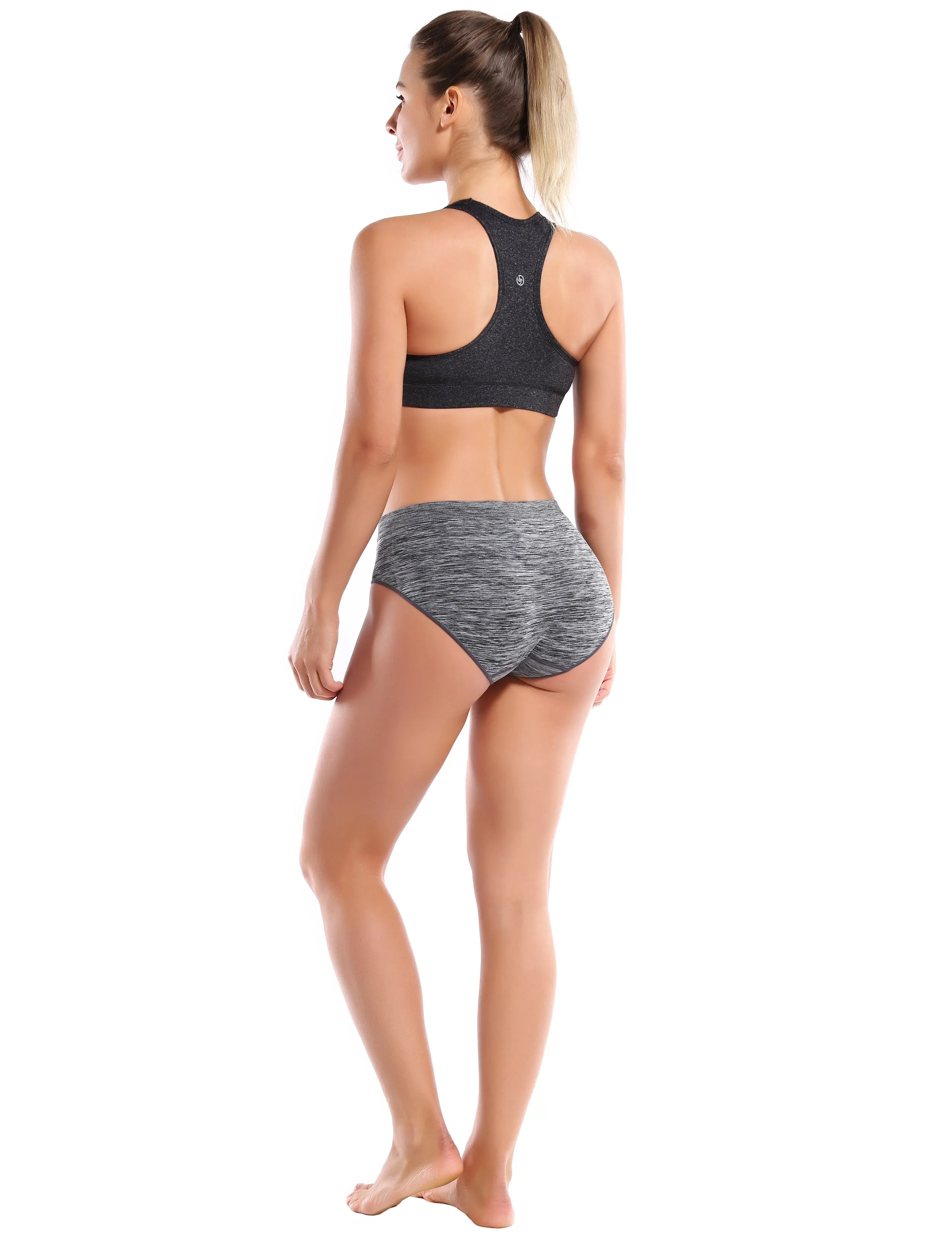 Seamless Sports Bikini Underwear heathercharcoal_yogastudio