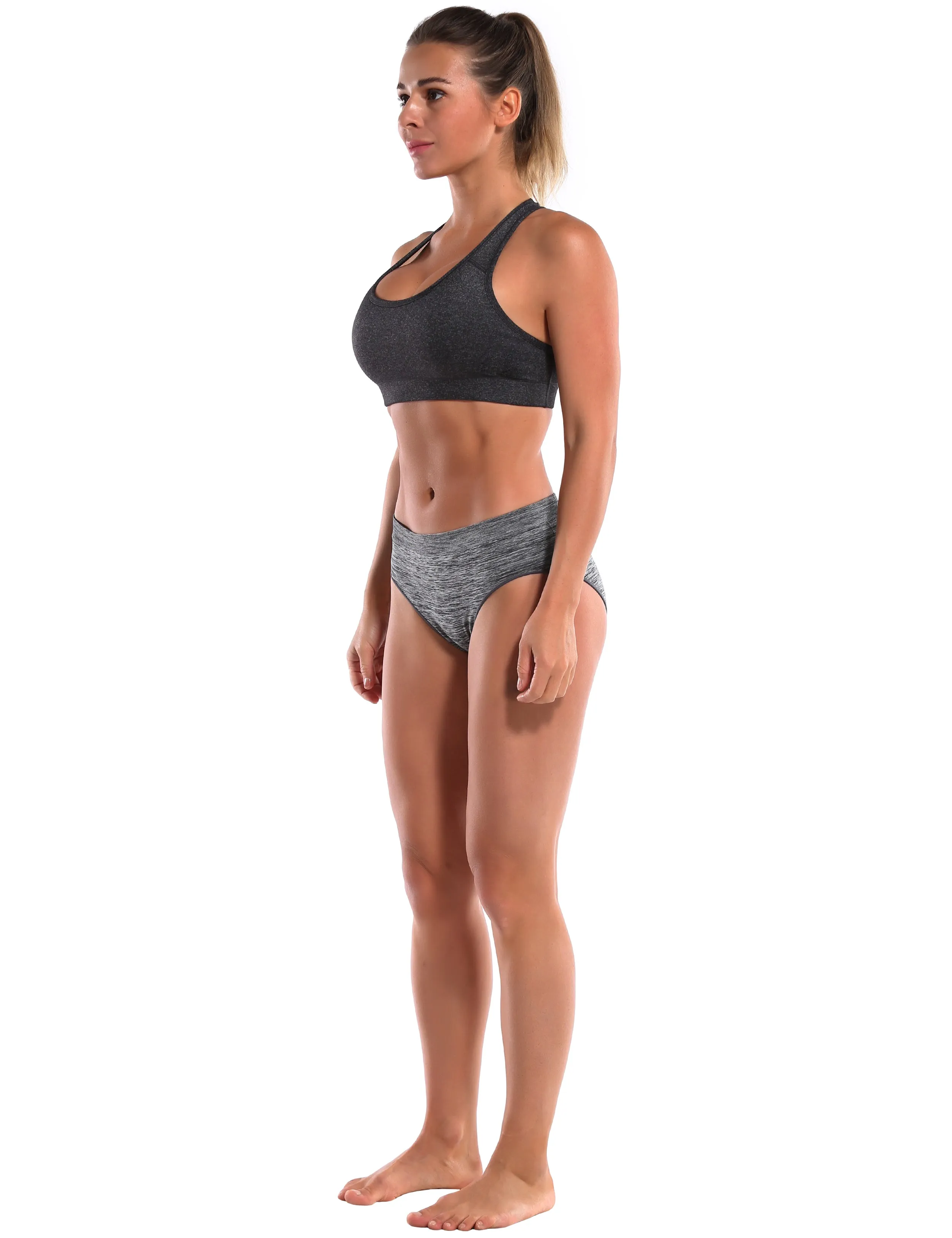 Seamless Sports Bikini Underwear heathercharcoal_yogastudio