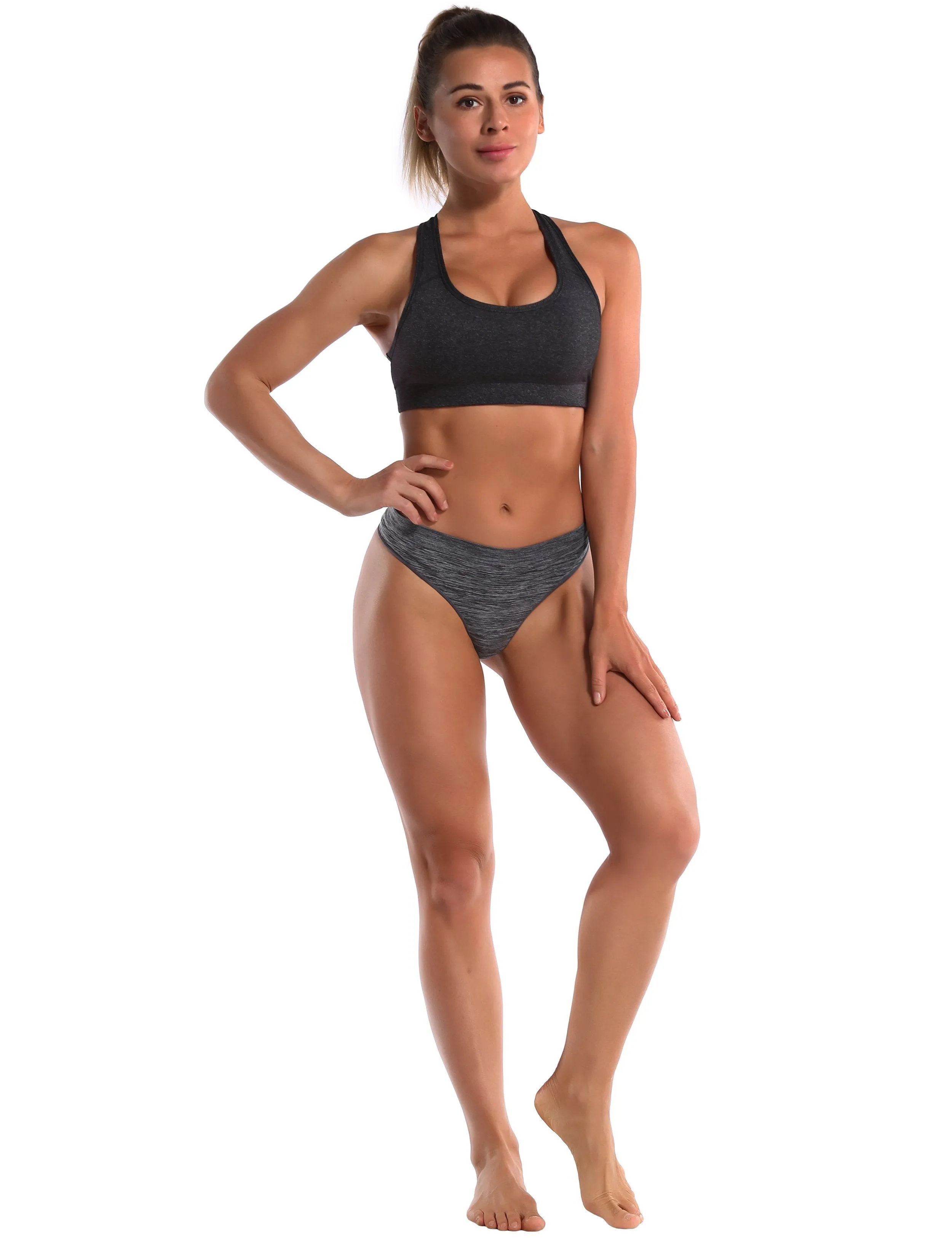 Seamless Sports Thongs Underwear heathercharcoal ins_Running