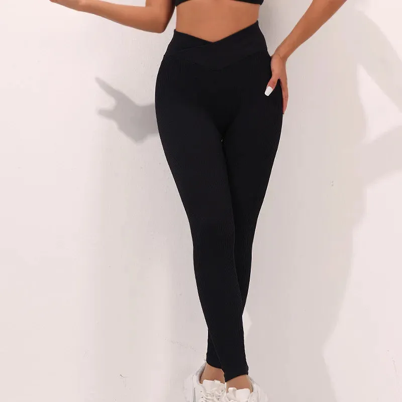 Seamless Thread Yoga Suit activewear Backless Cross Over Bra Sports Vest High Waist Butt Lift Cross Over Shorts Leggings Jumpsuit for Women