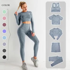 Seamless Yoga Set Fitness Sports Set ( 5 Piece )