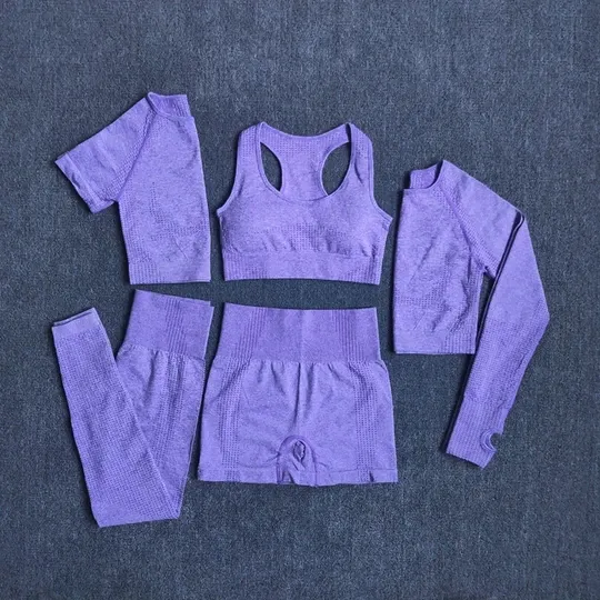 Seamless Yoga Set Fitness Sports Set ( 5 Piece )