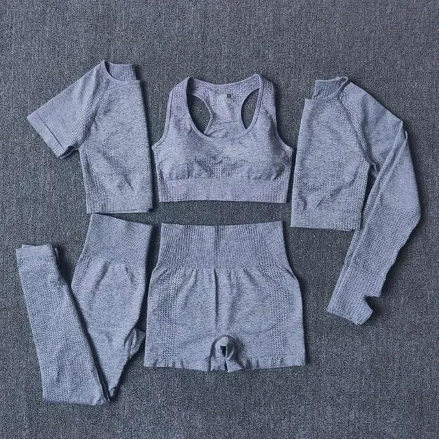 Seamless Yoga Set Fitness Sports Set ( 5 Piece )