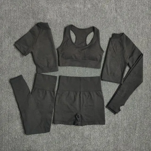 Seamless Yoga Set Fitness Sports Set ( 5 Piece )