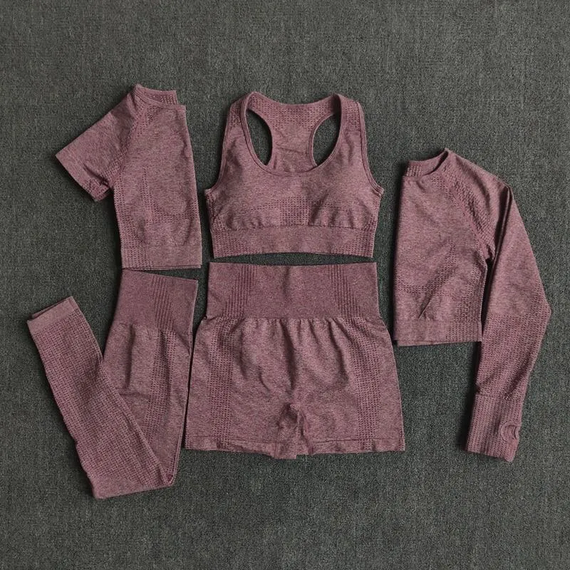 Seamless Yoga Set Fitness Sports Set ( 5 Piece )