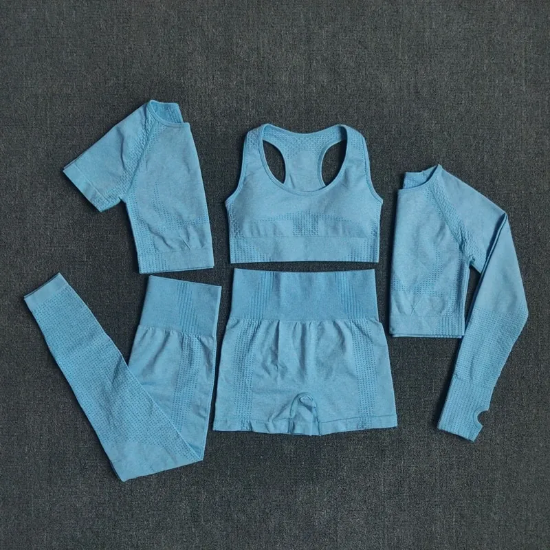 Seamless Yoga Set Fitness Sports Set ( 5 Piece )