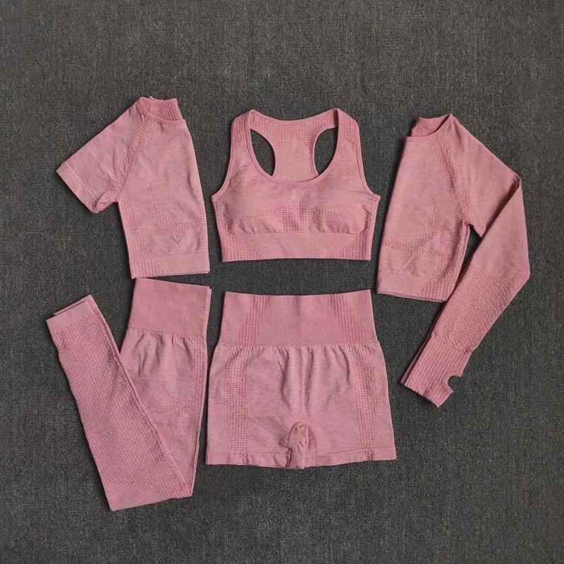 Seamless Yoga Set Fitness Sports Set ( 5 Piece )