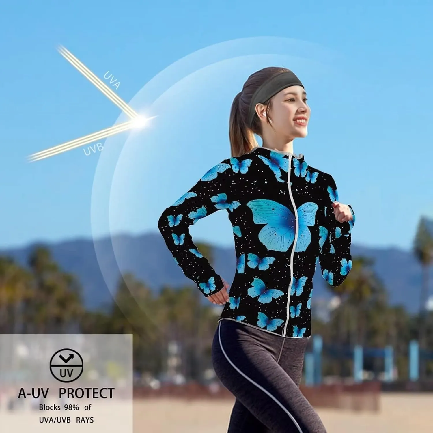 SEANATIVE Athletic Jacket for Women Lightweight Quick Dry Outdoor Running Hiking Shirts Summer Sun Protection Hoodie Top