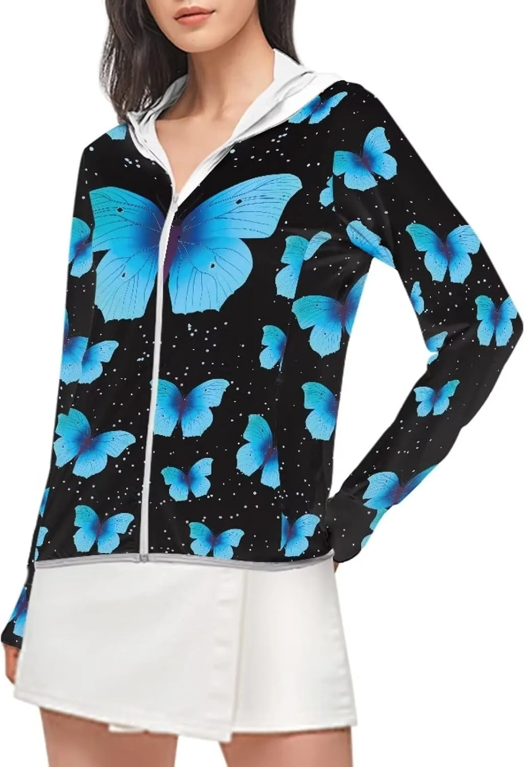 SEANATIVE Athletic Jacket for Women Lightweight Quick Dry Outdoor Running Hiking Shirts Summer Sun Protection Hoodie Top