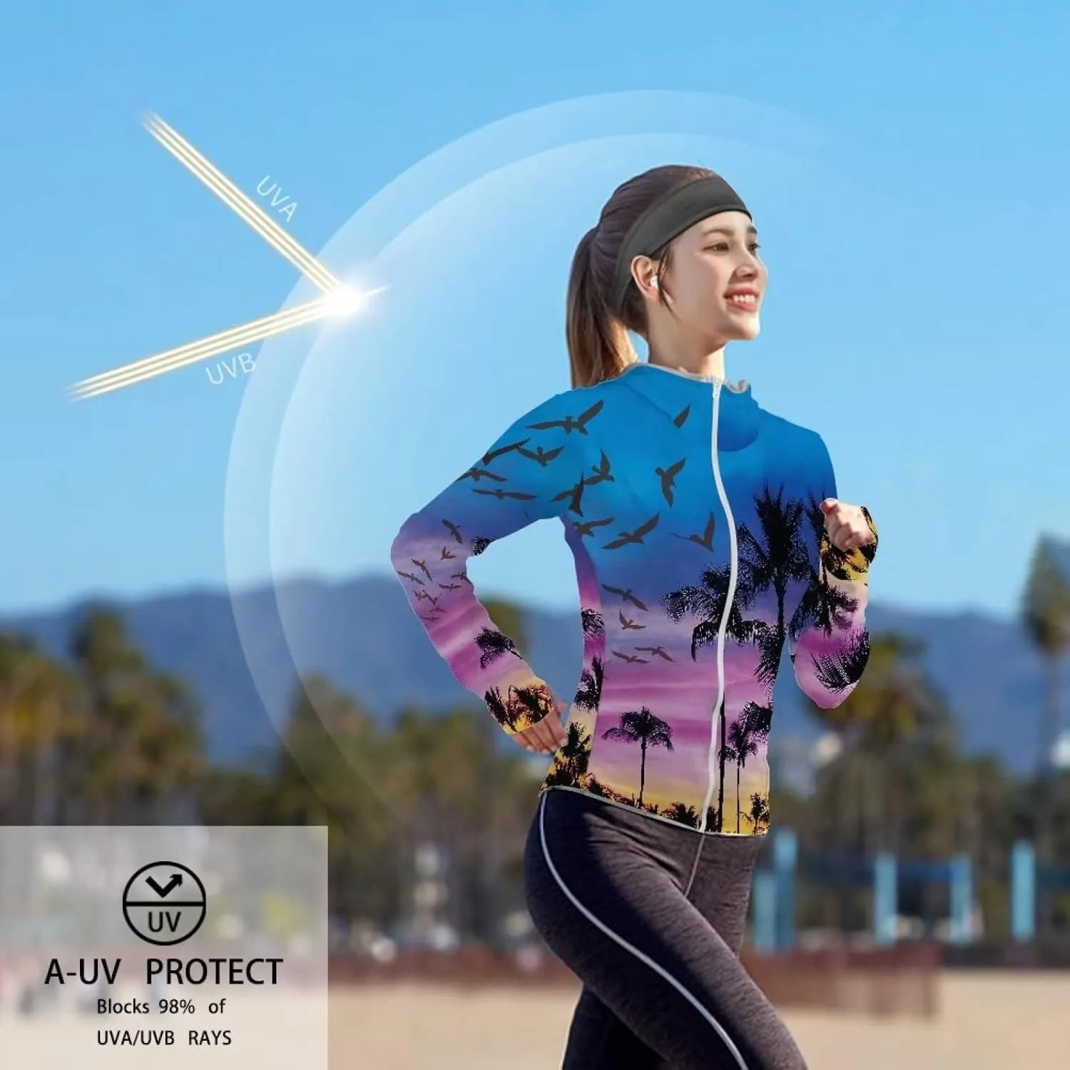 SEANATIVE Athletic Jacket for Women Lightweight Quick Dry Outdoor Running Hiking Shirts Summer Sun Protection Hoodie Top